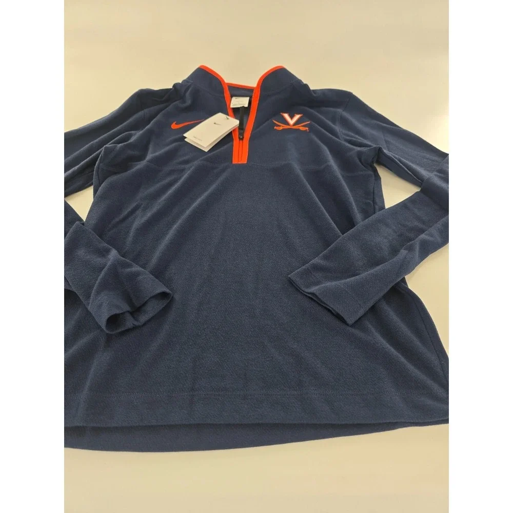 University Of Virginia Cavaliers Nike Dark Blue Dri-Fit 1/4 Zip Mens SZ S Jacket
